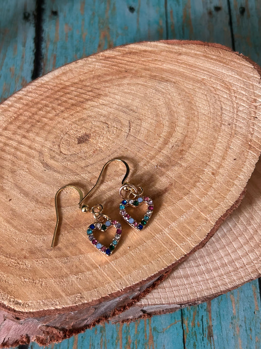 Heart Sharp Rhinestones Earrings