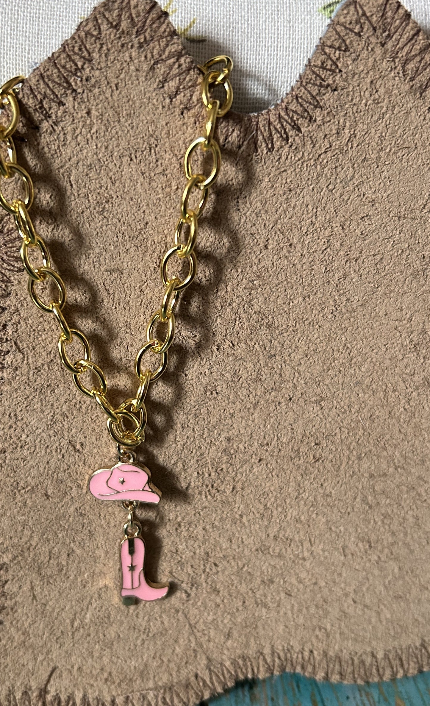 Country Western Charm Bracelet Horse Boot Cactus