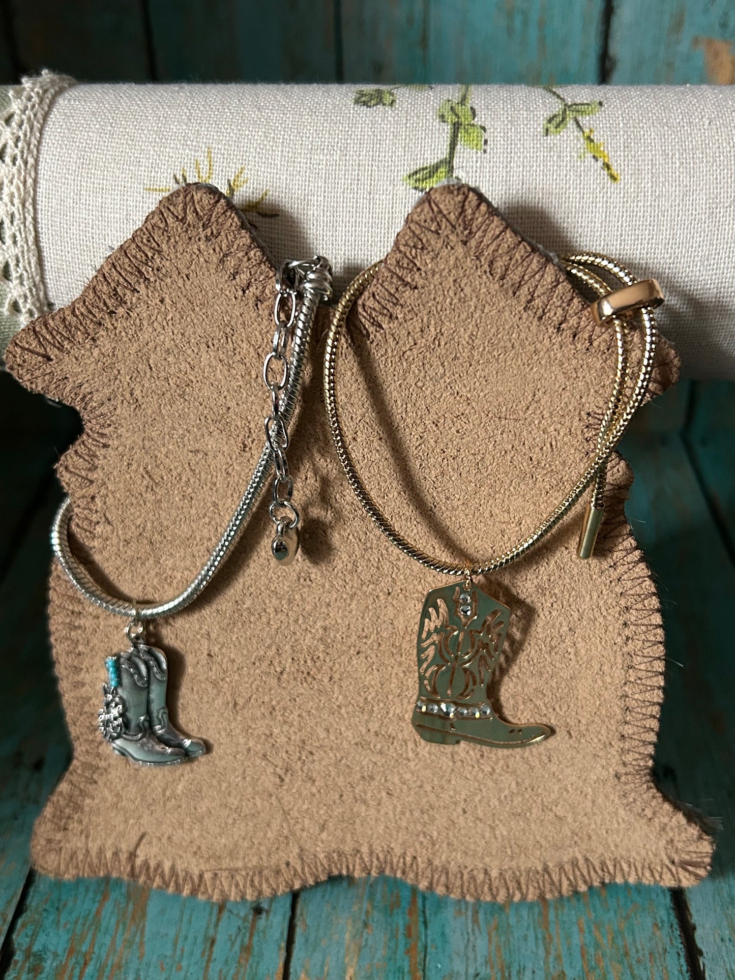 Western Boots Charm Bracelets Two Styles