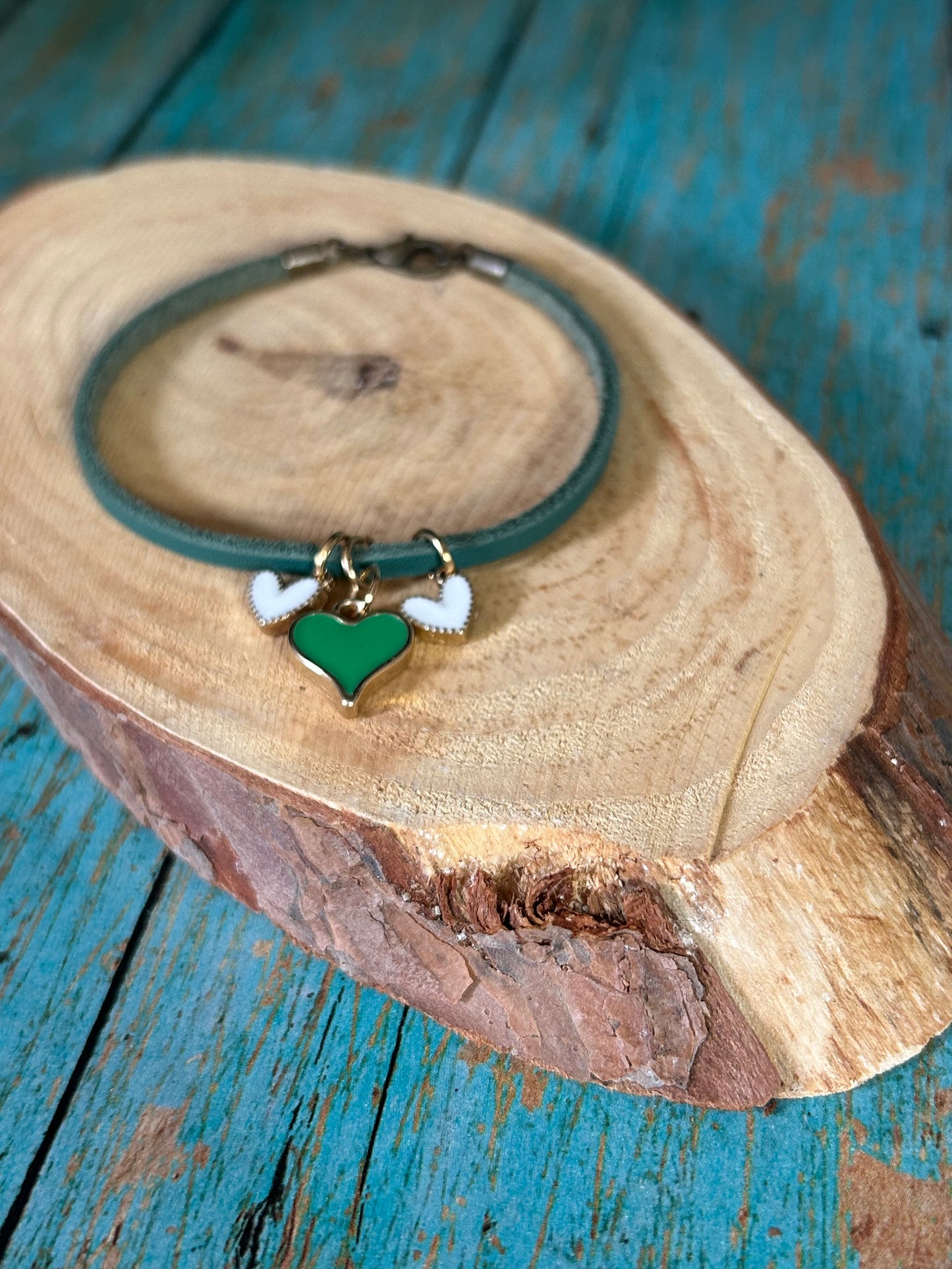 Girls Western Leather Charm Bracelet