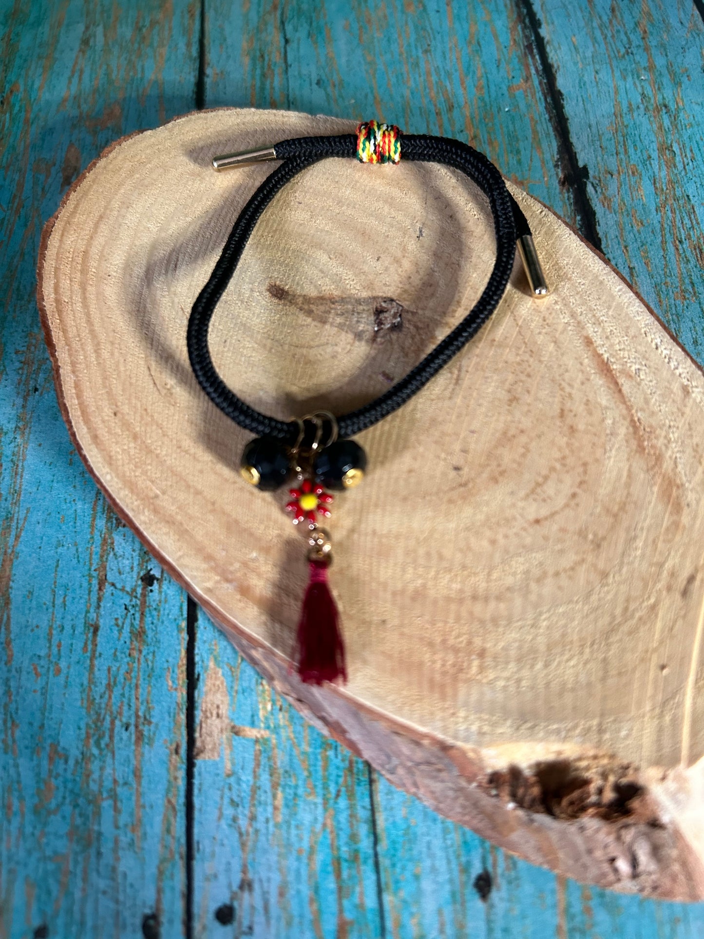 Girls Western Leather Charm Bracelet