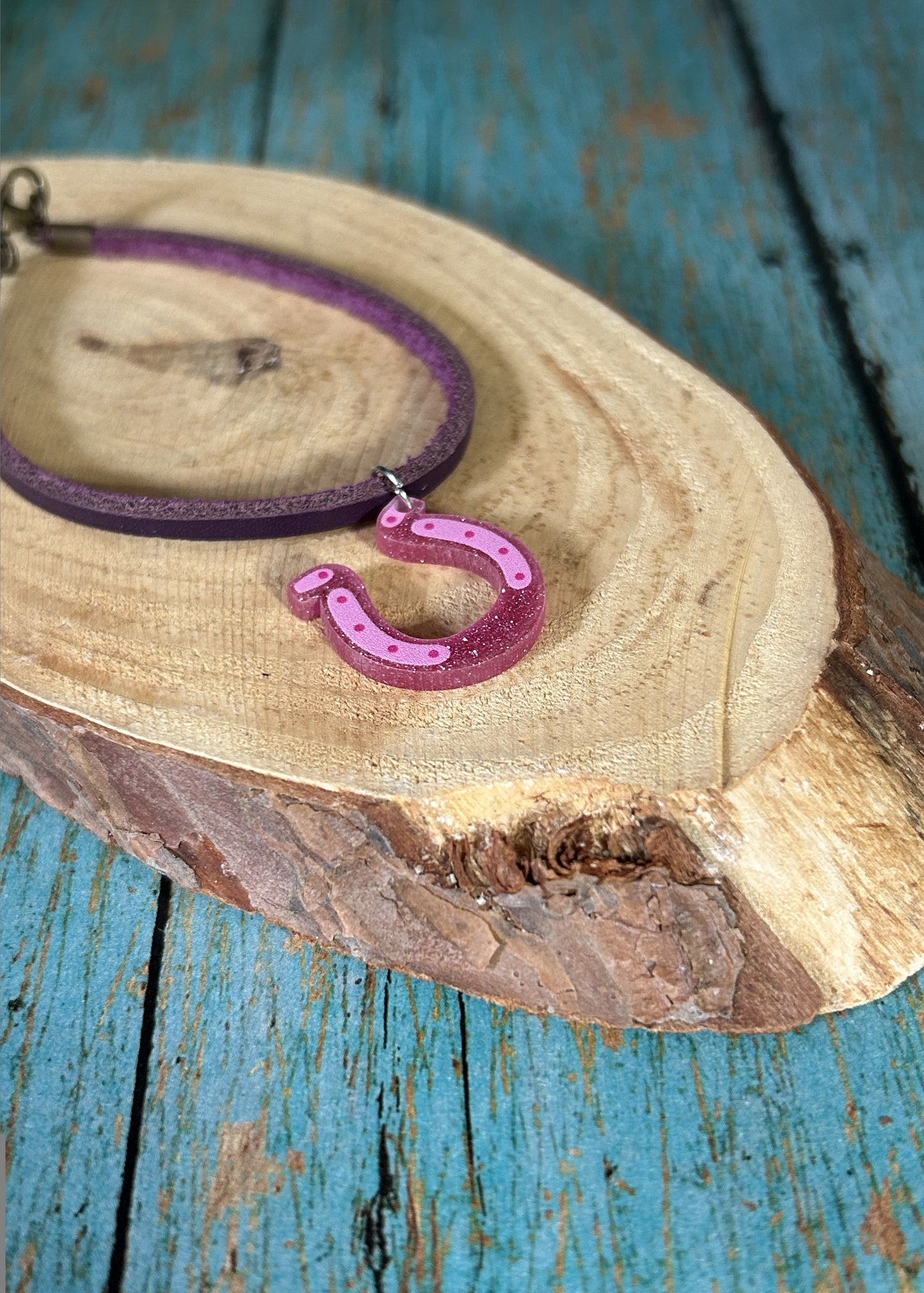 Girls Western Leather Charm Bracelet