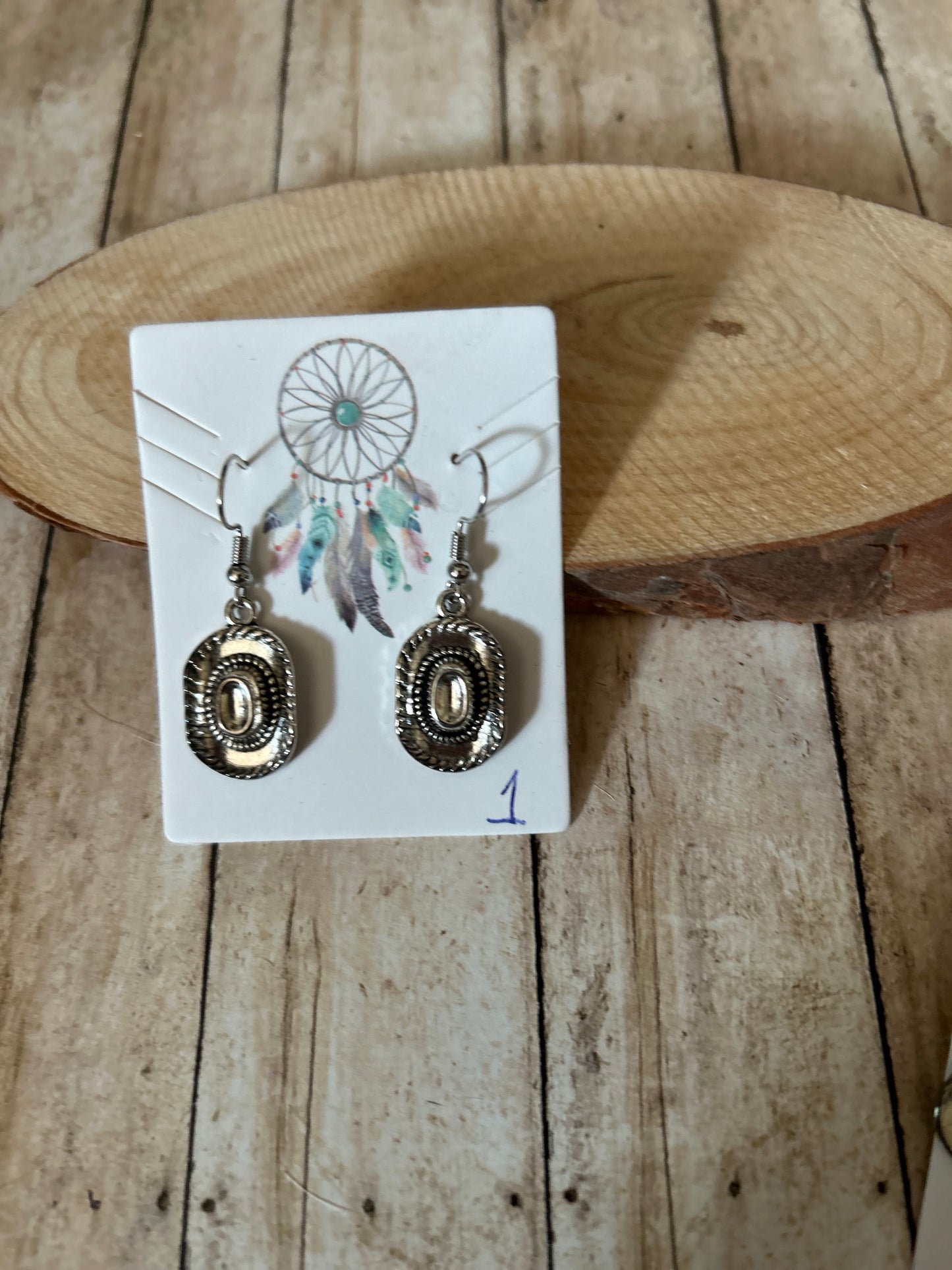 Two Styles Dangle Western Cowboy Hat Earrings