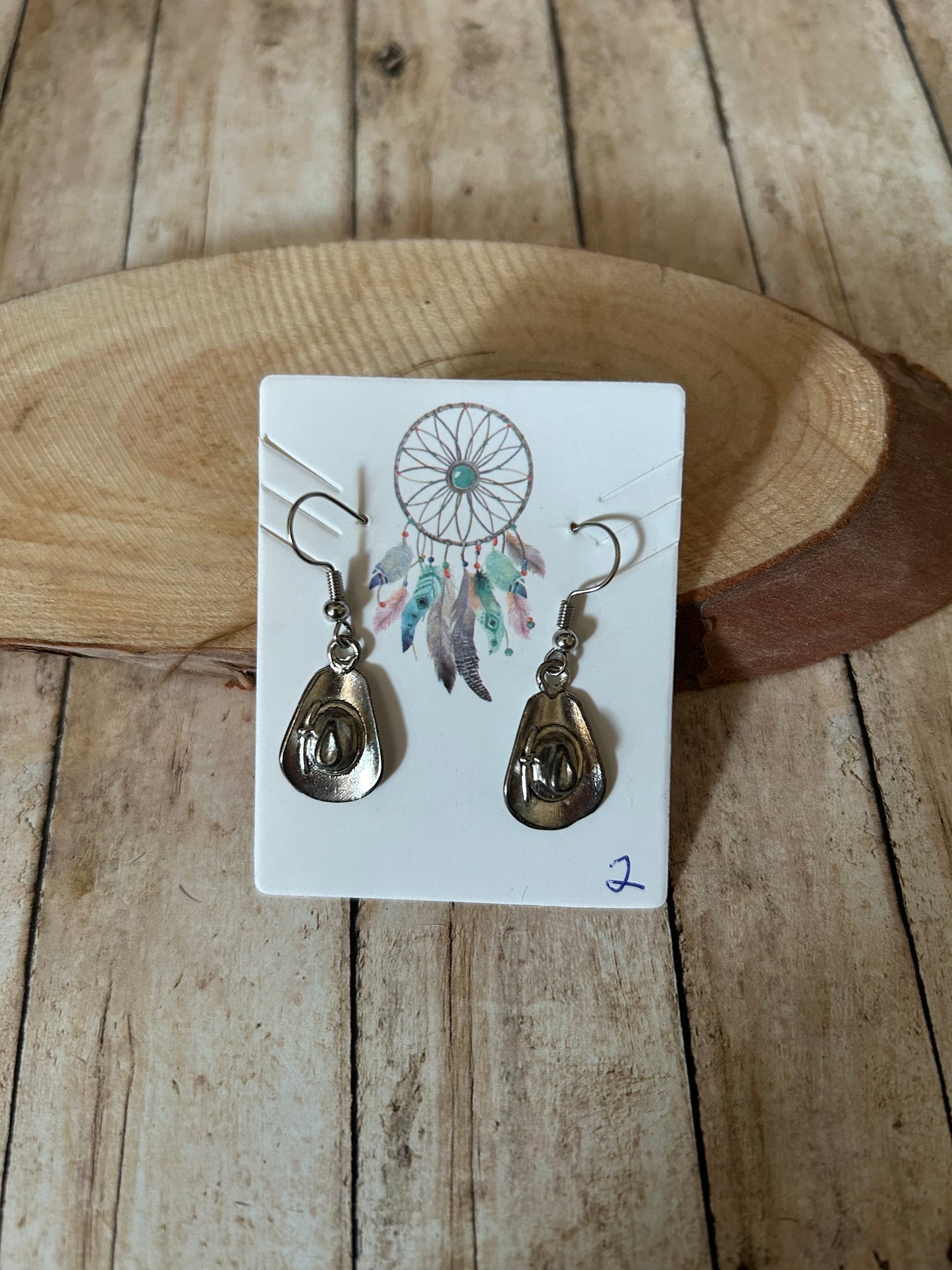 Two Styles Dangle Western Cowboy Hat Earrings