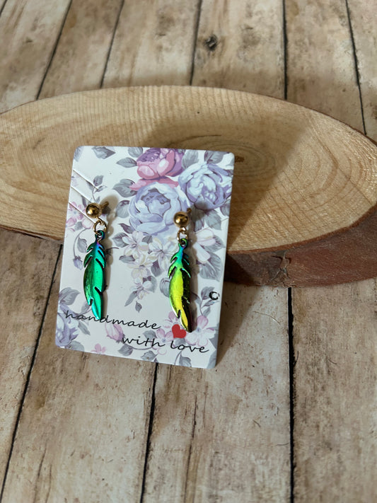 Western Metallic Leaf Dangle Earrings