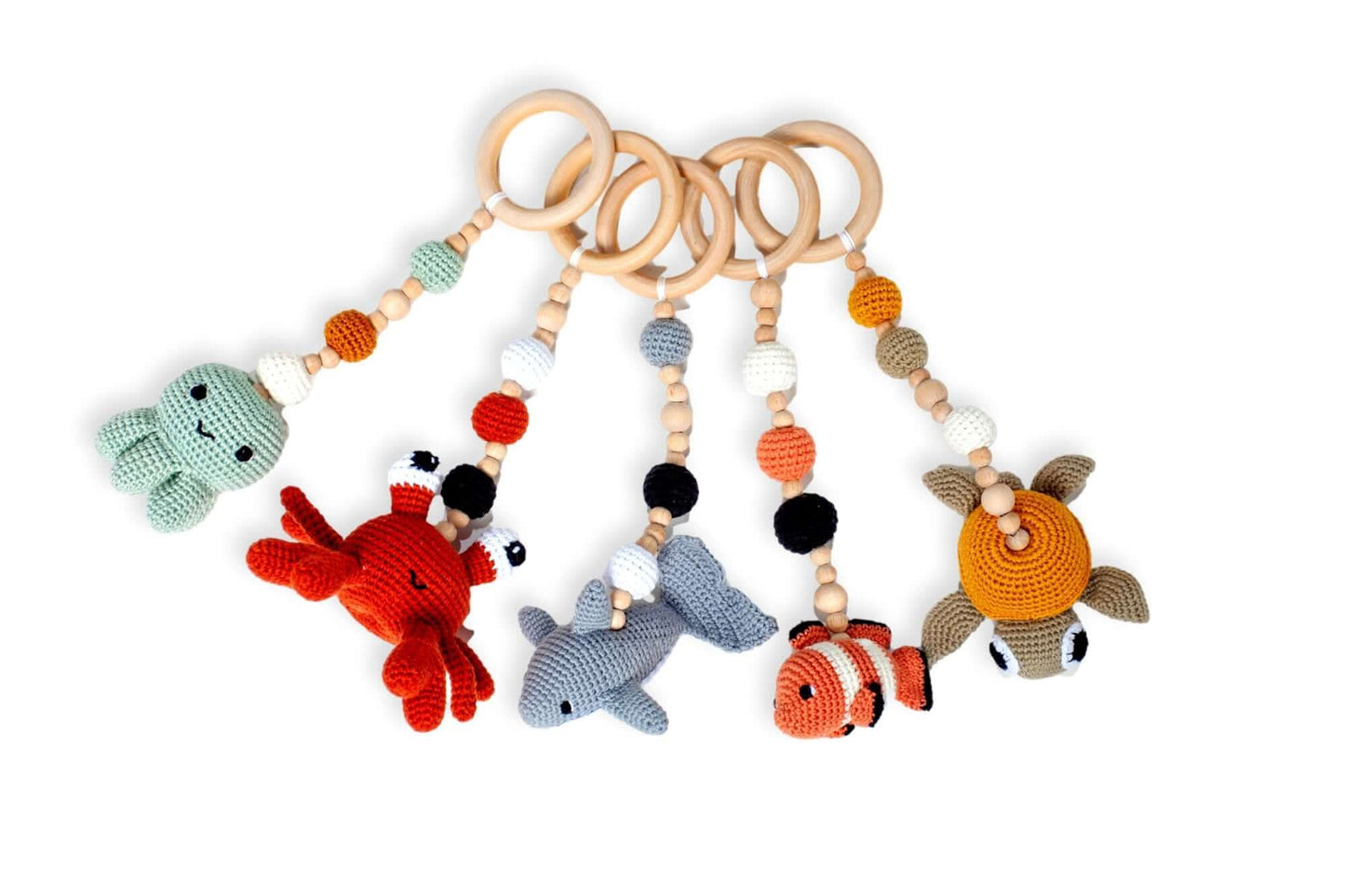 Montessori Baby Gym & Hanging Toys Set | Wooden Play Gym for Babies-3