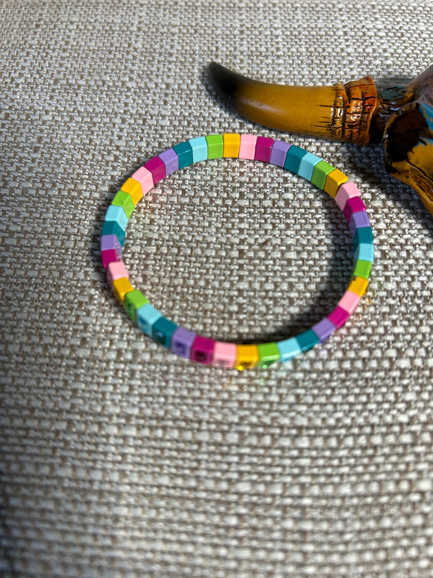 Girls Metal Beads Assorted Colors 6" Bracelets