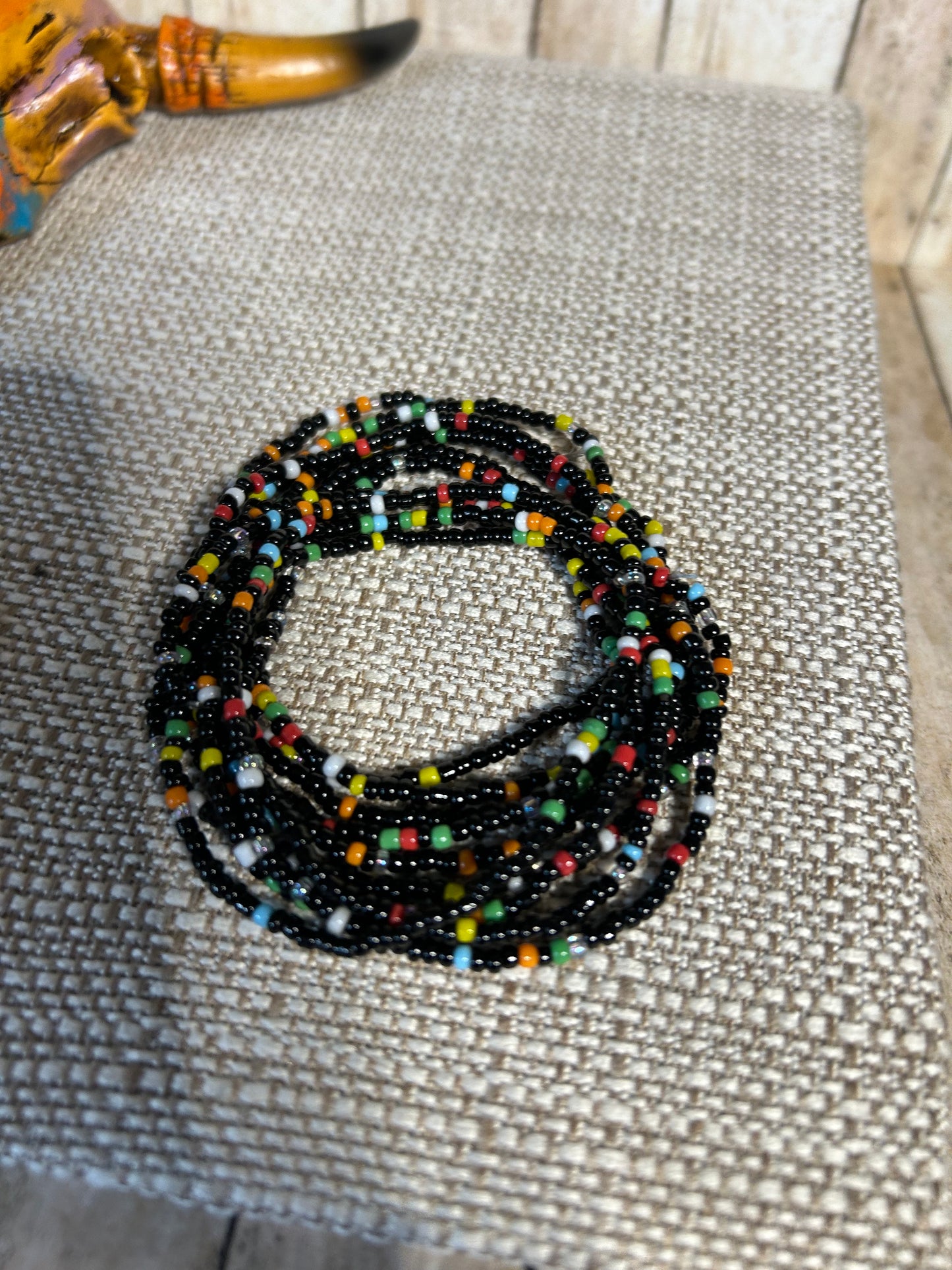 Western Seed Bead Bracelet 10 Pieces Assorted Colors