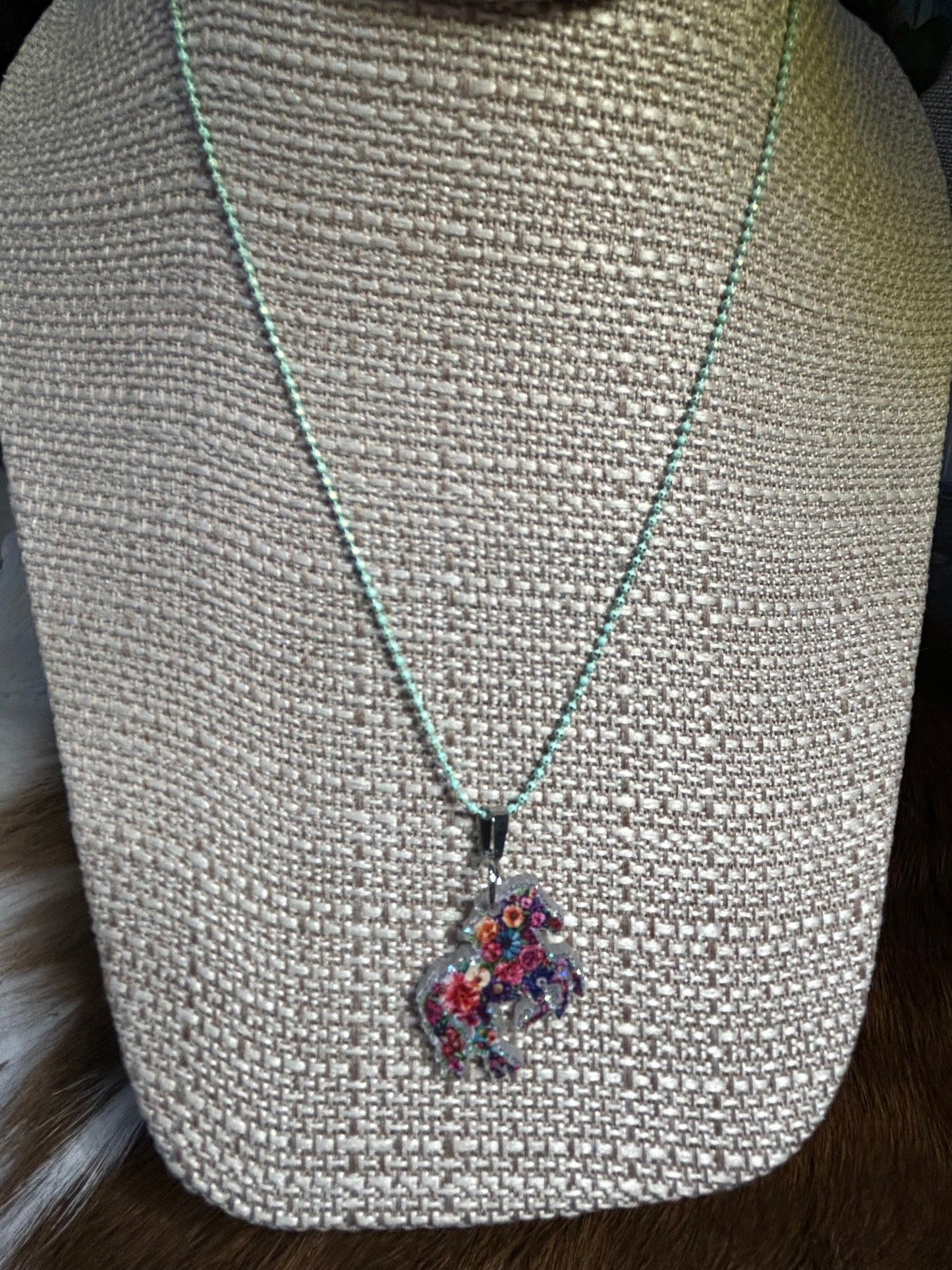 Girls western Horse Necklace