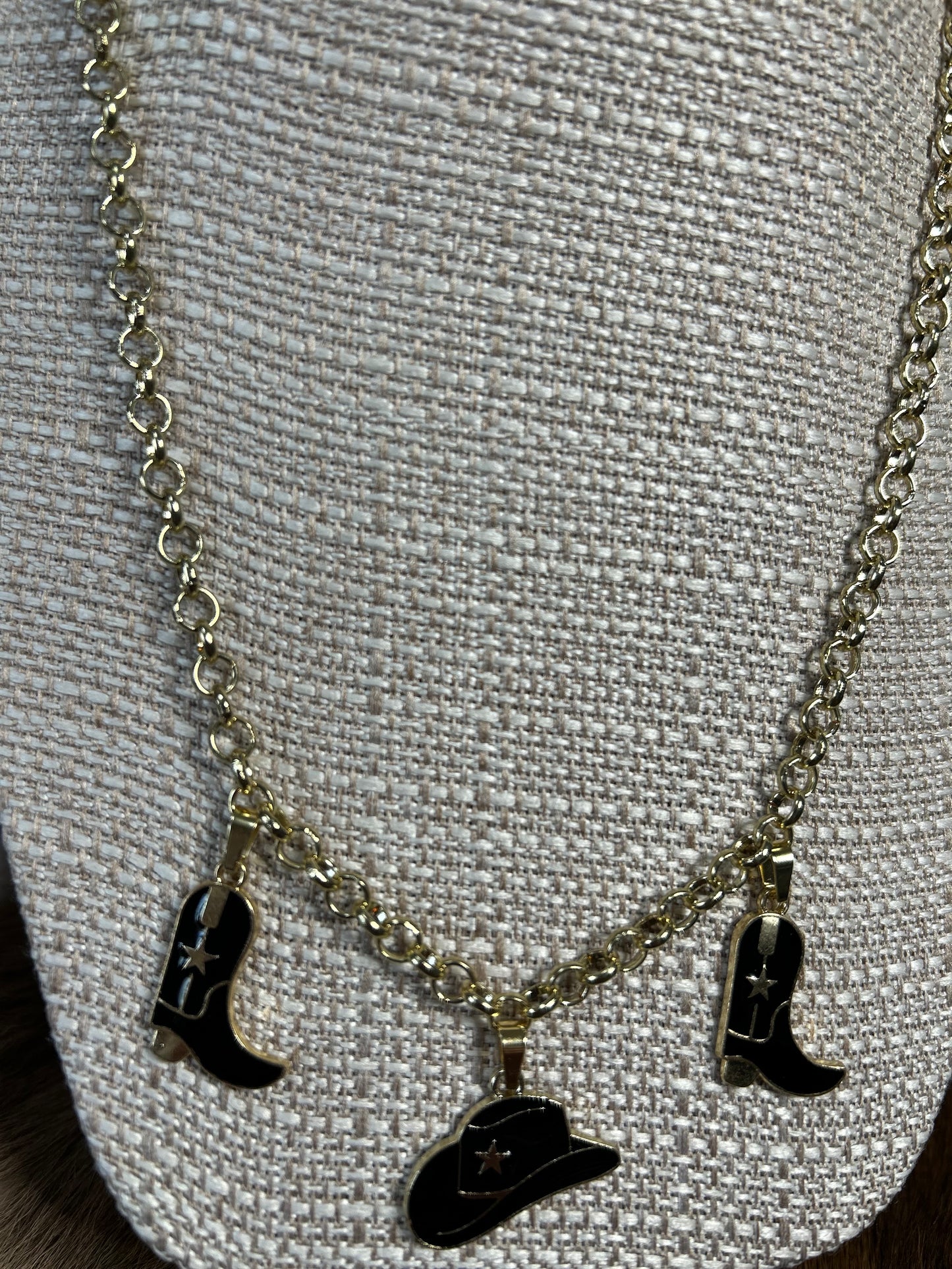 Girls Western Necklace Hat & Boot Charms