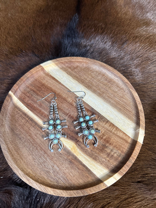 Southwestern Silver and Turquoise Dangle Earrings