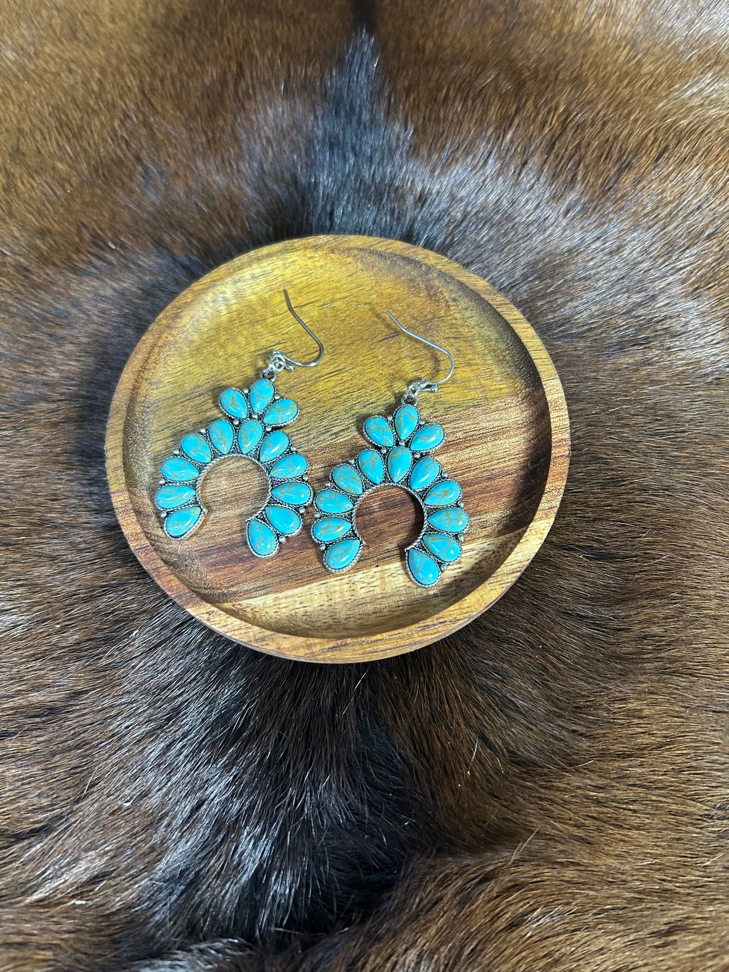 Southwestern Turquoise Stone Dangle Earrings