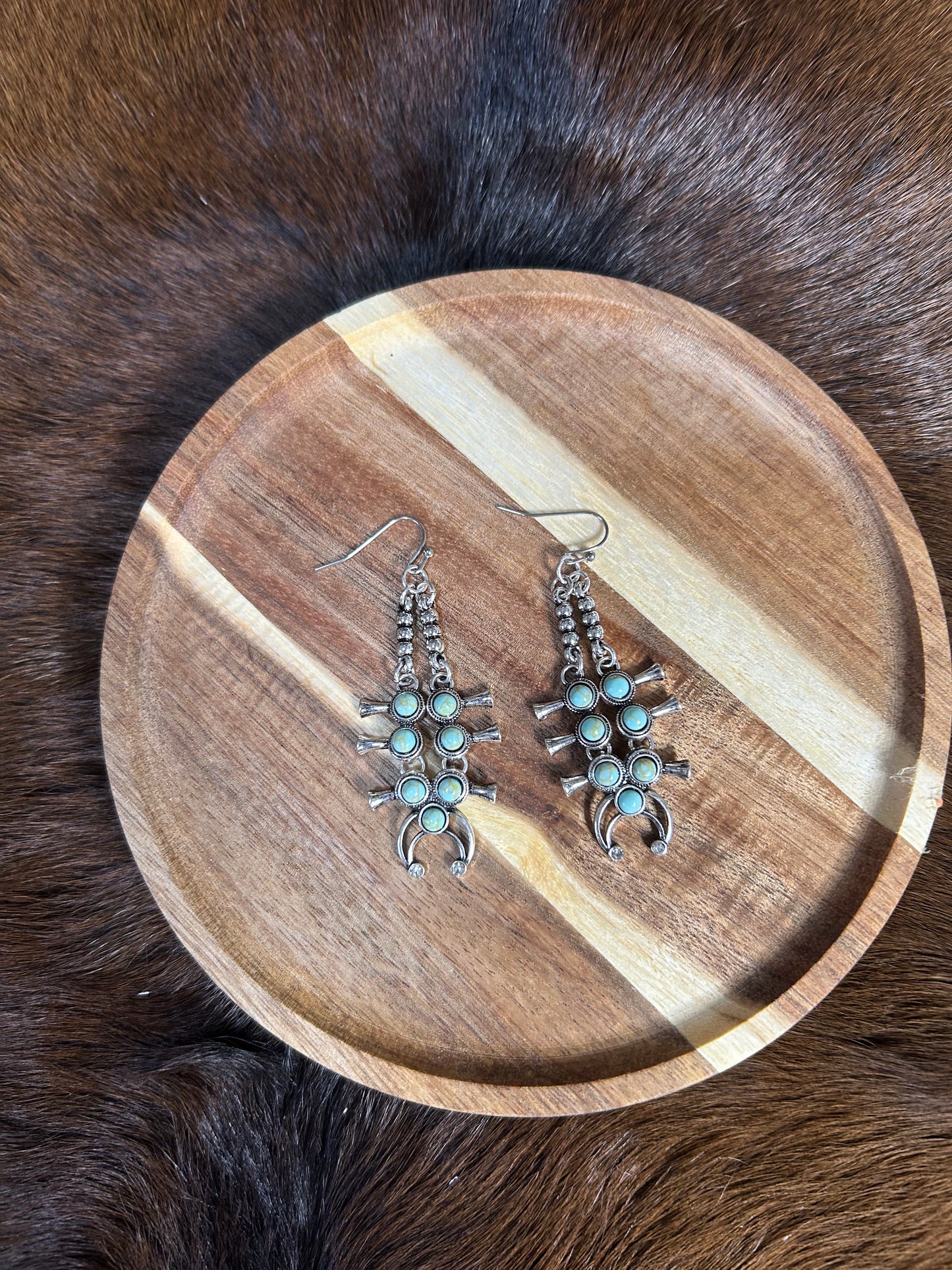 Southwestern Silver and Turquoise Dangle Earrings