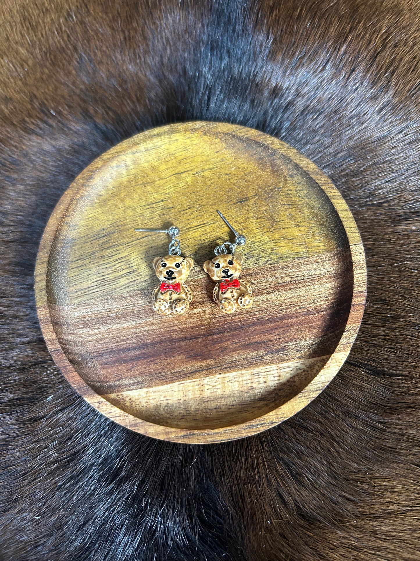 Girls Little Bear Stud Earrings