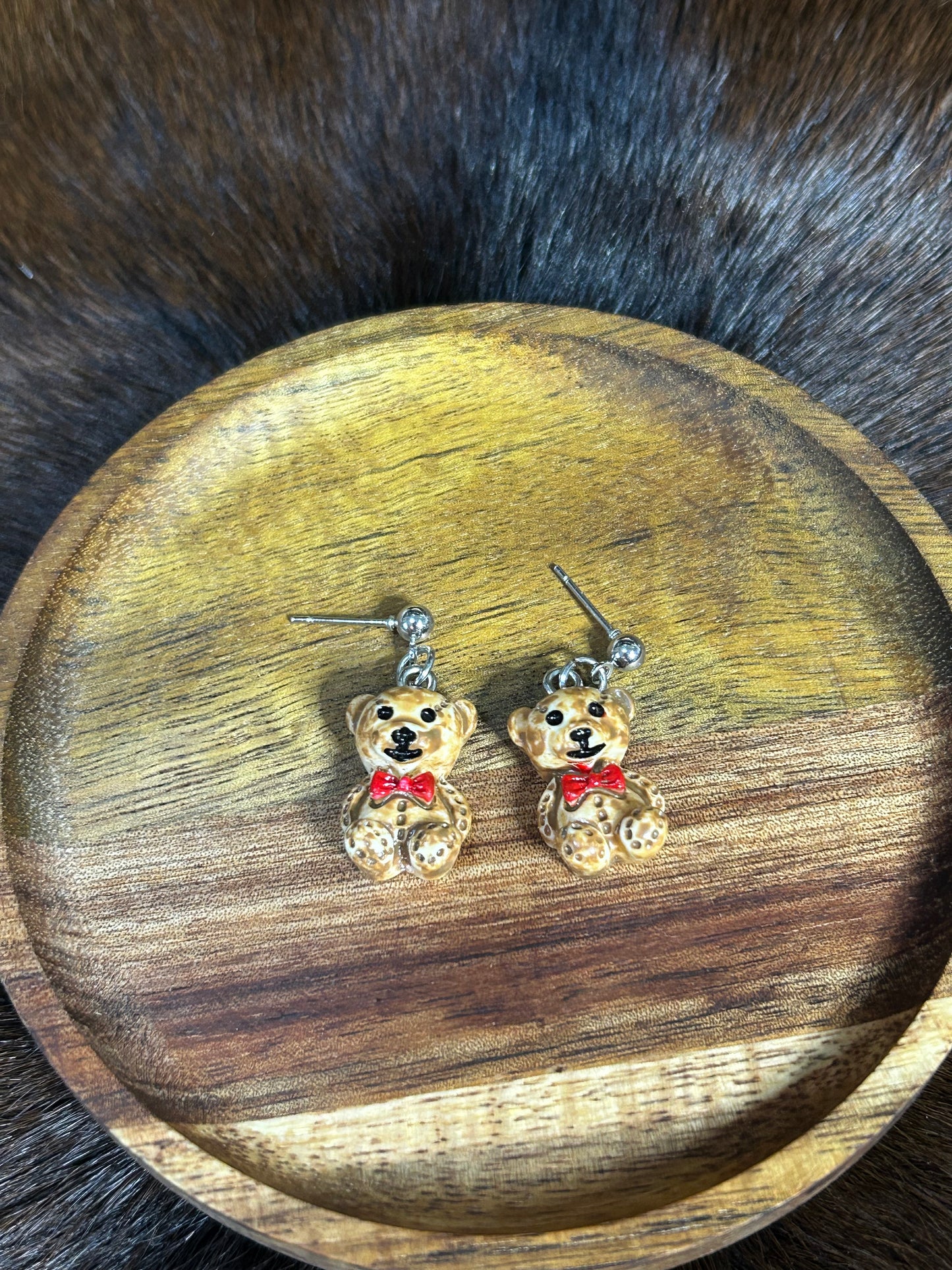 Girls Little Bear Stud Earrings