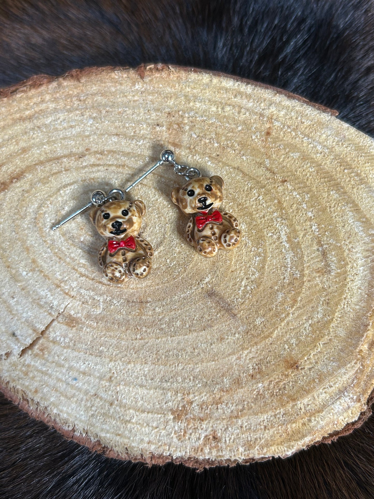 Girls Little Bear Stud Earrings