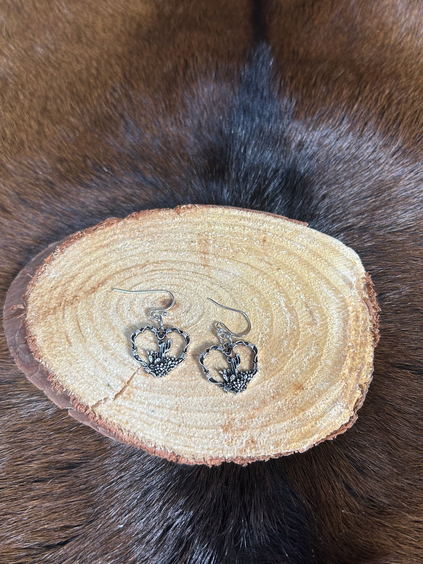 Western Cactus Dangle Earrings