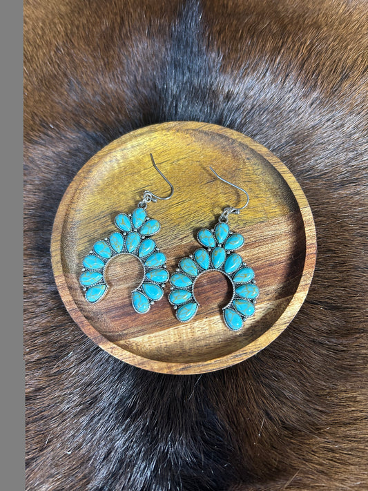 Southwestern Turquoise Stone Dangle Earrings