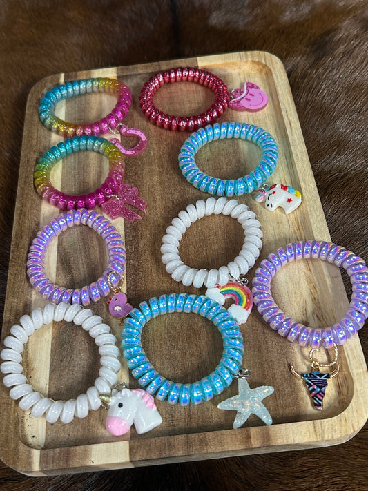 Young Girls Streatch Bracelets Assorted Charms