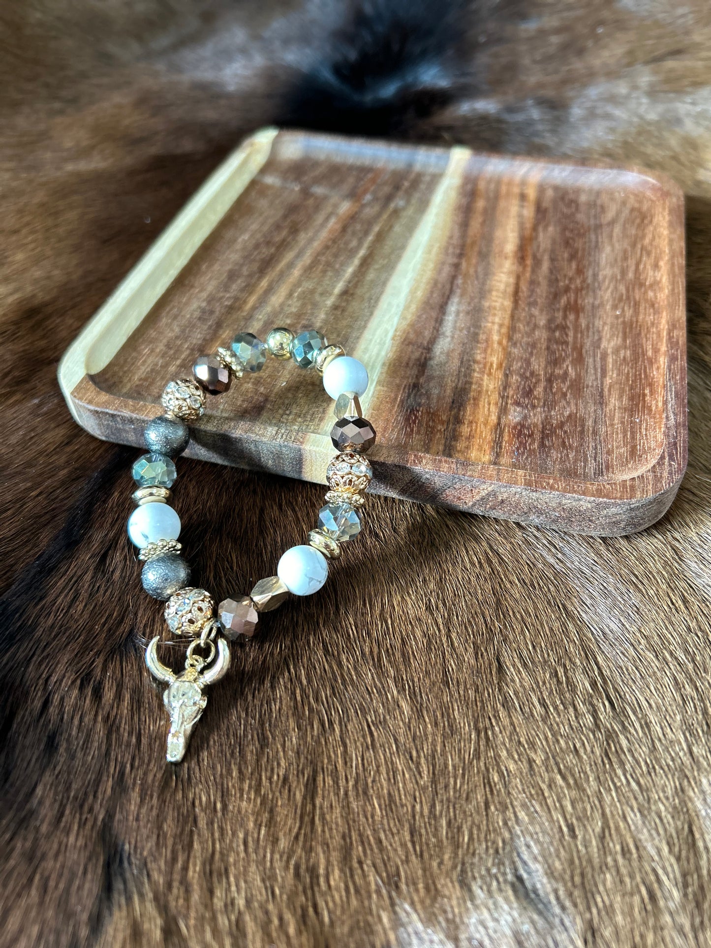 Western Beaded Bracelet with Western Charms