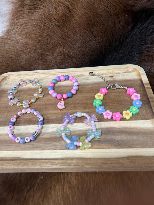 Little Girls Assorted Beaded Western Stretch Bracelet