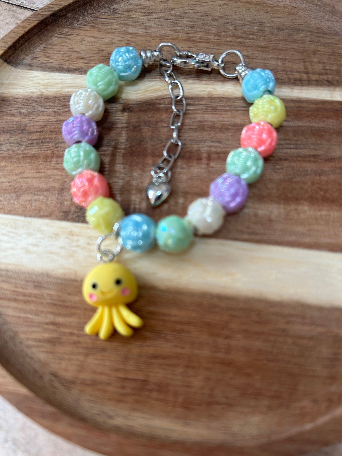Youn Girls Beaded Bracelet Sea Shell Cartoon Octpus