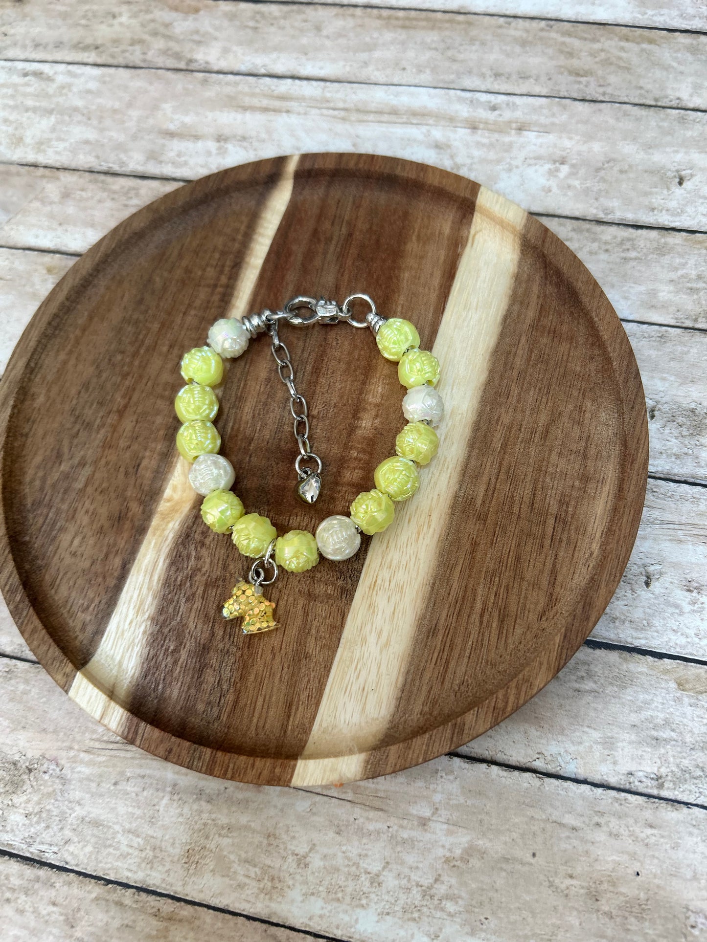 Little Girls Beaded Bracelet  Horse Head Charm