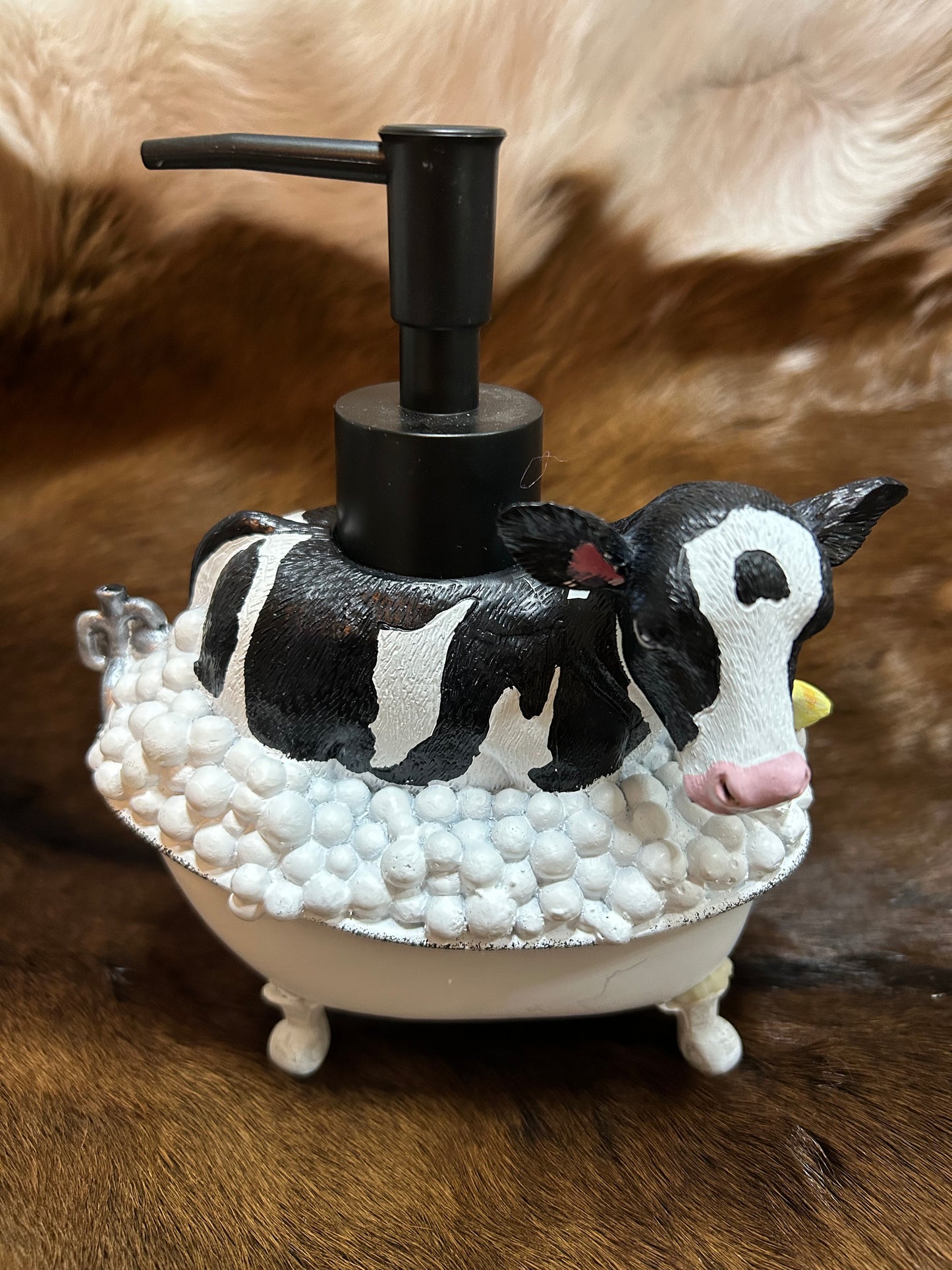 Cow Bath Tub Soap Pump Bathroom Kitchen