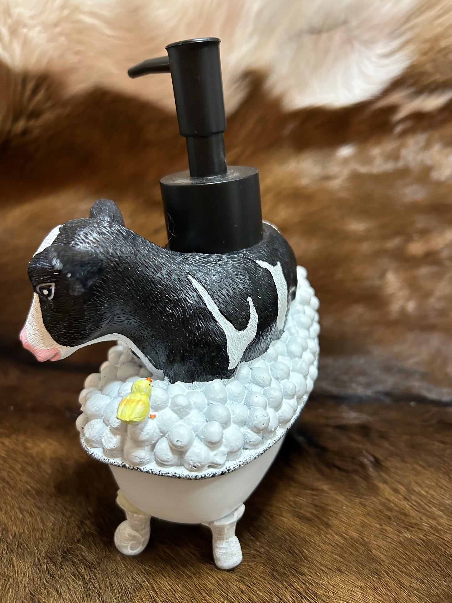 Cow Bath Tub Soap Pump Bathroom Kitchen
