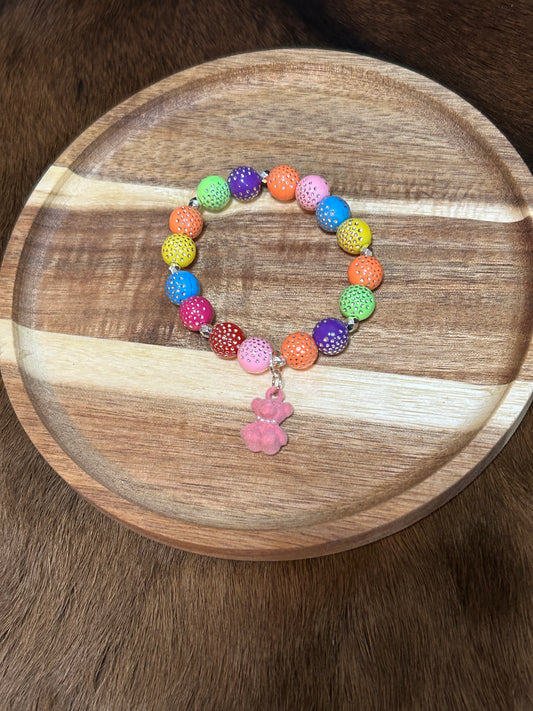 Little Girls Bear Bracelet  Beads