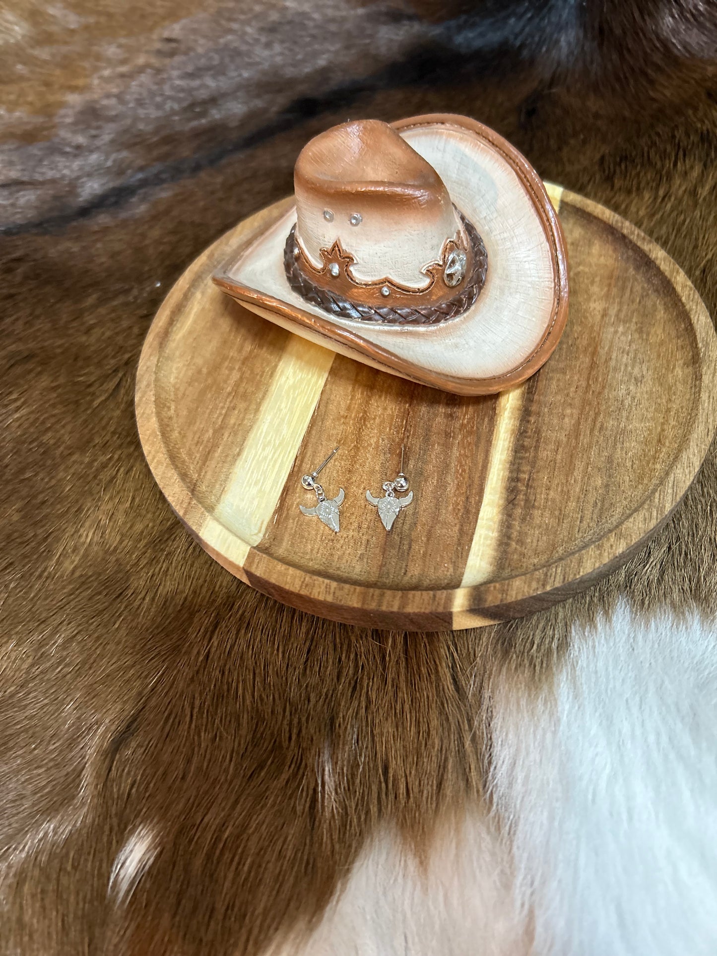 Tiny Steer Head Silver Stud Earrings Young Girls