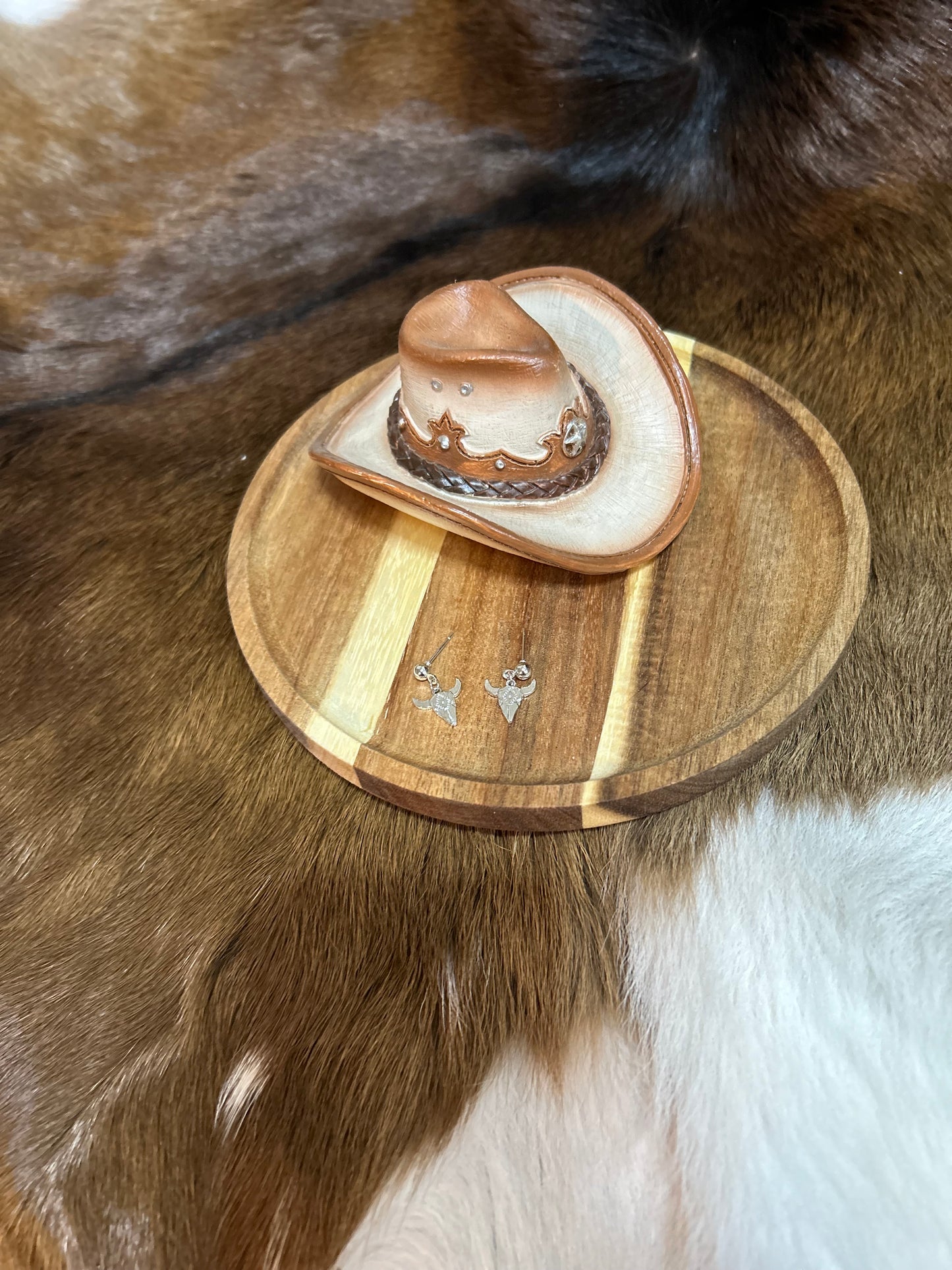 Tiny Steer Head Silver Stud Earrings Young Girls