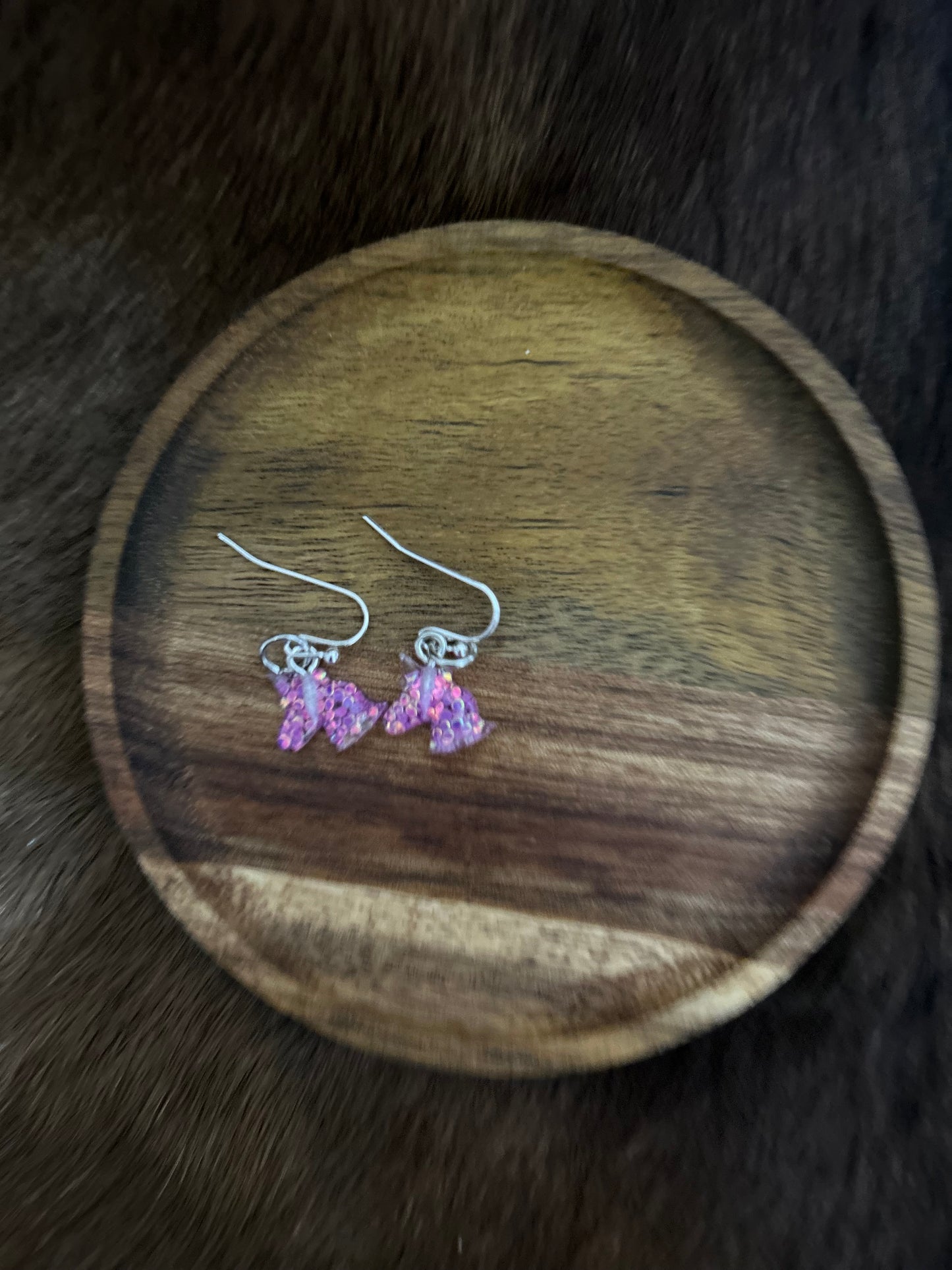 Girls Horse Head Earrings Glittery
