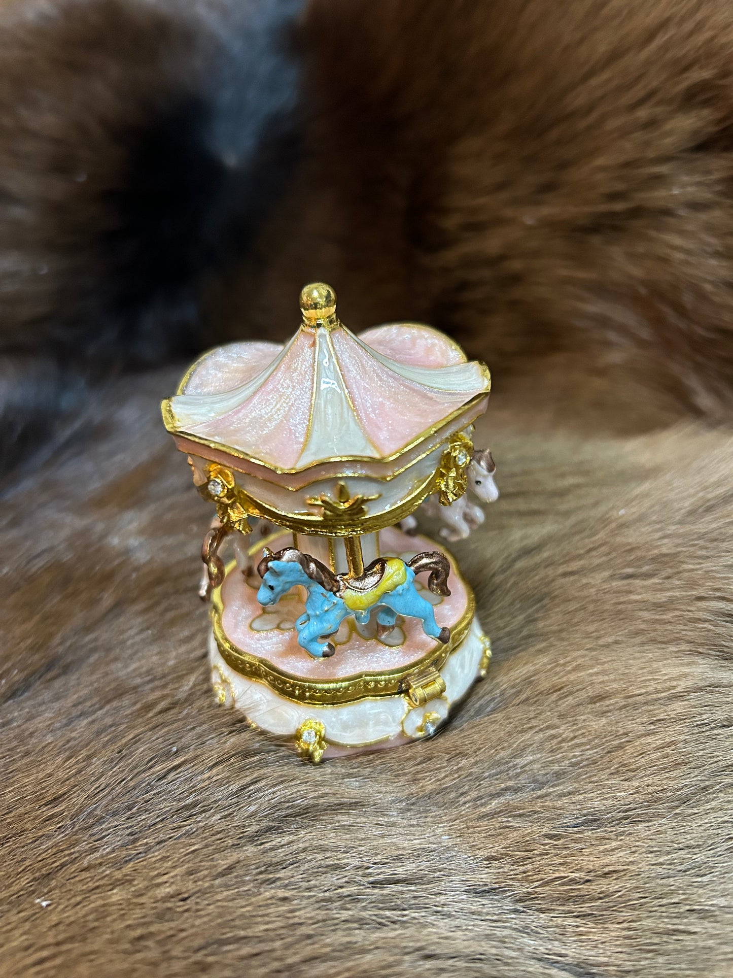 Horse Carousel Pill Box Mini Jewelry Box