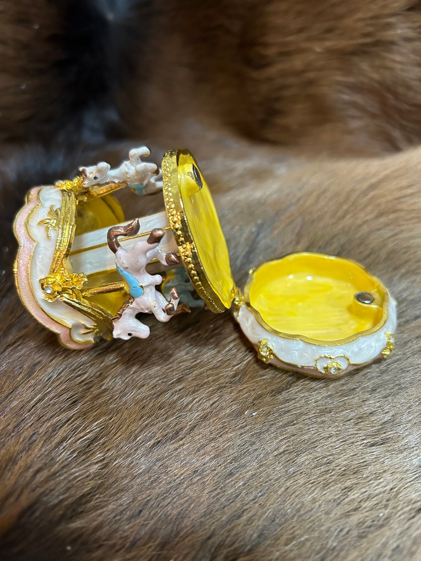 Horse Carousel Pill Box Mini Jewelry Box