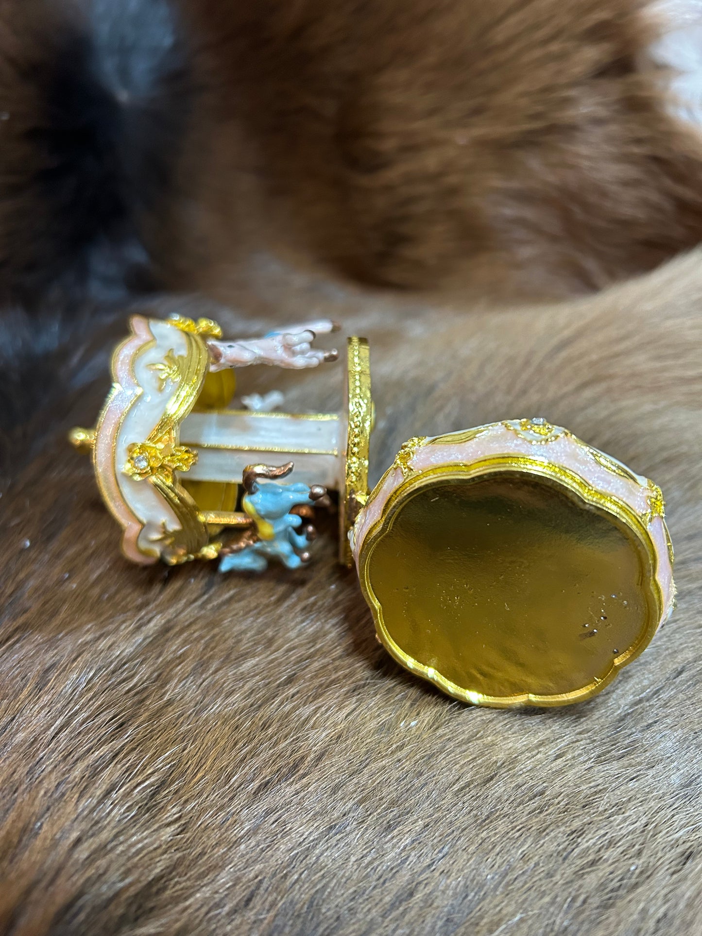 Horse Carousel Pill Box Mini Jewelry Box