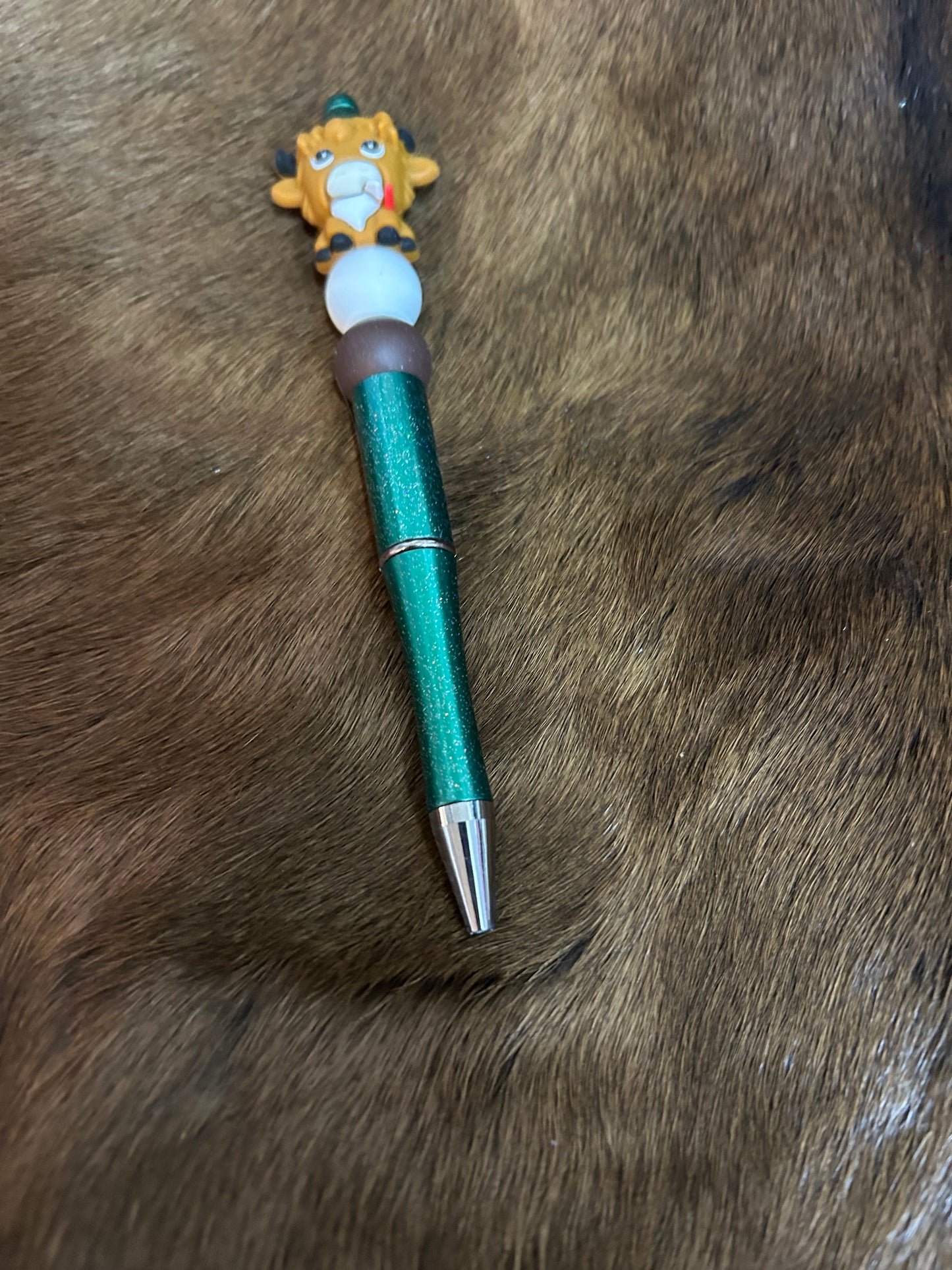 Beaded Pens Highland Cow Silicone Beads Western
