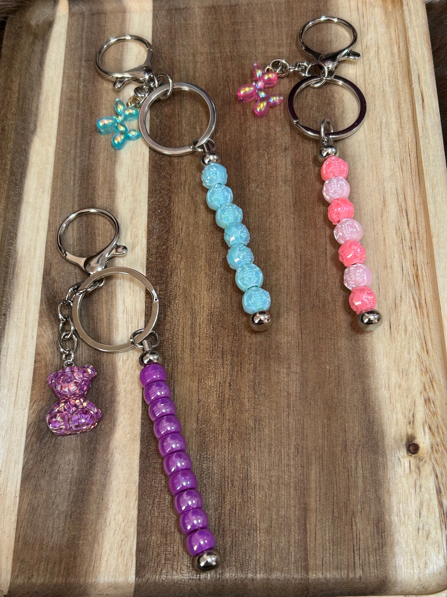 Beaded Keychains Balloon Dogs Bear Bag Charm Purse Charm Backpack Charm