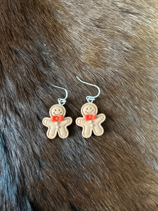 Ginger Bread Dangle Earrings Christmas Earrings Girls