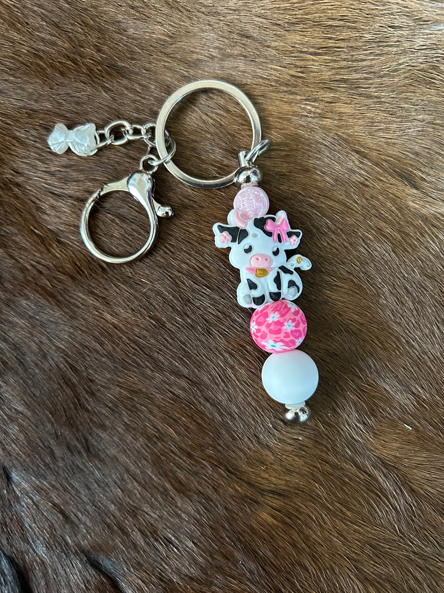 Highland Cows Beaded Pens Beaded Keychain Set Bag Charm Purse Charm Backpack Charm