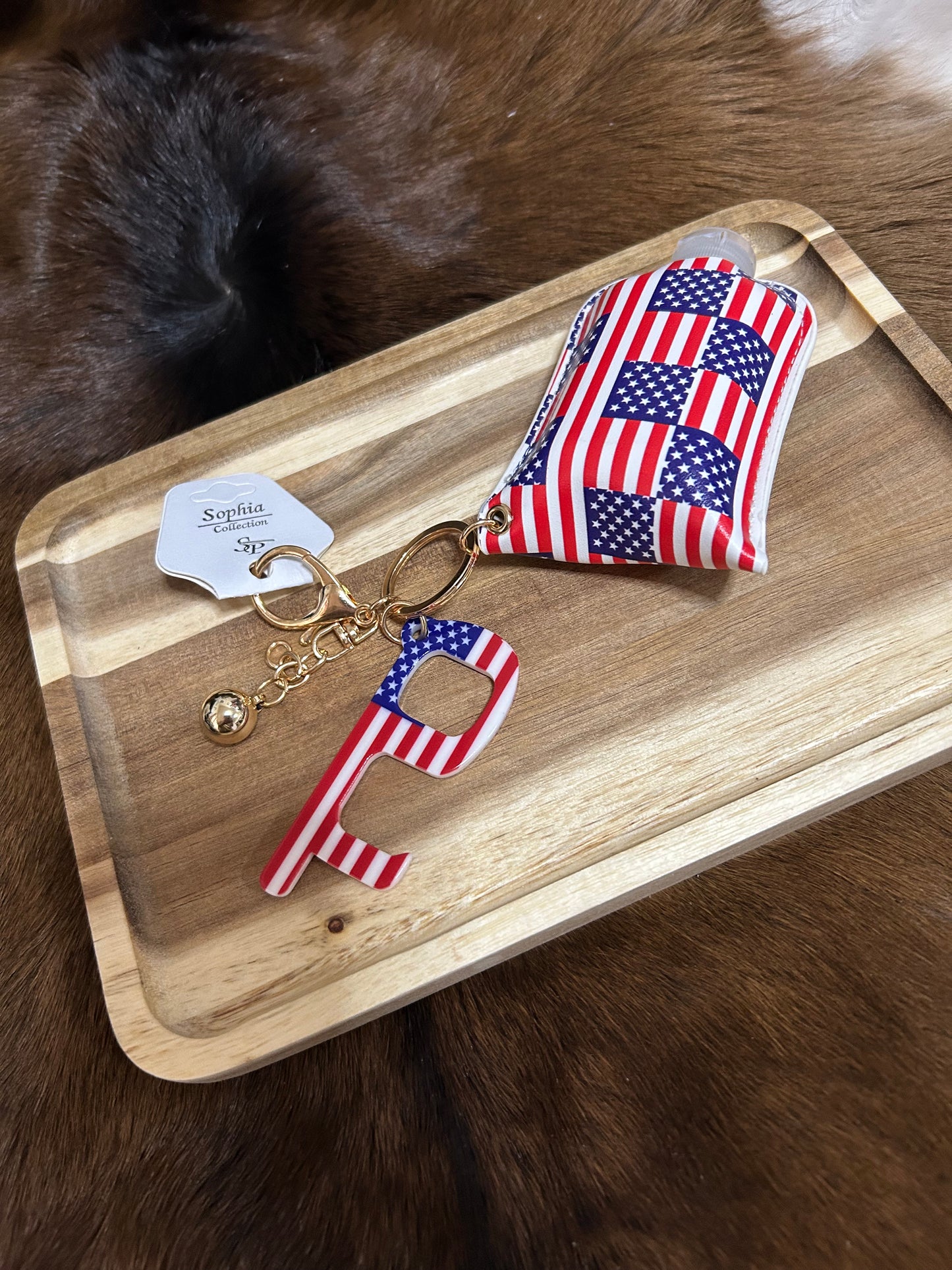 American Flag Safety Keychain Bracelet