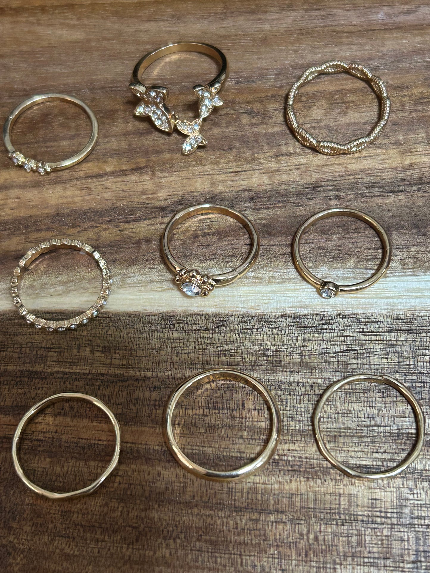 Crystal Floating Butterfly Ring  Wild Fable™ Gold: Stacking Rings,  Sizes 6-8