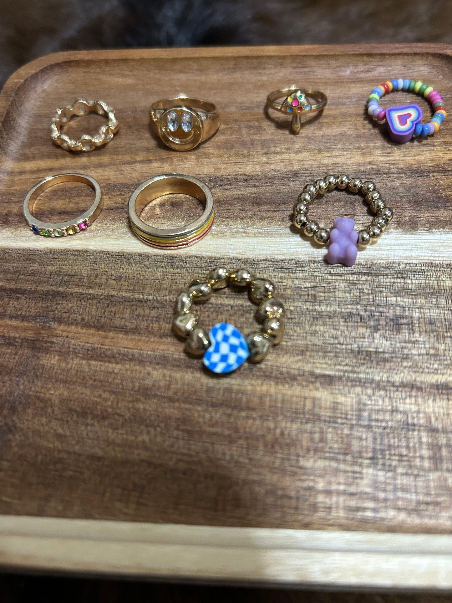 Rings for Girls Cute Smiley Bear  Heart Designs