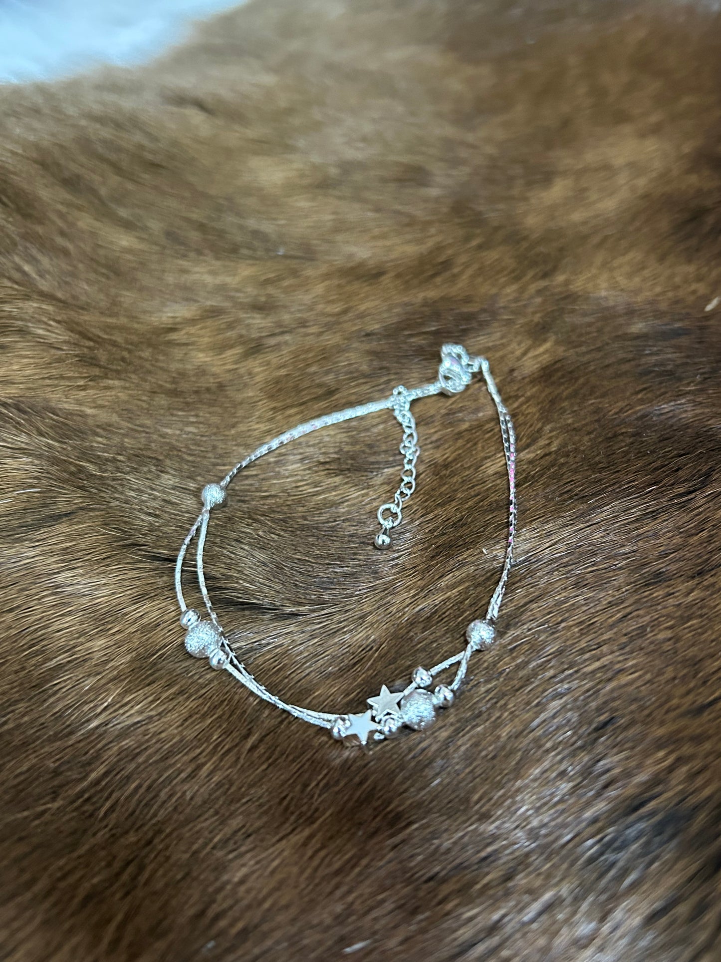 Cute Star Charm Ankle Bracelet Anklet in 925 Sterling Silver