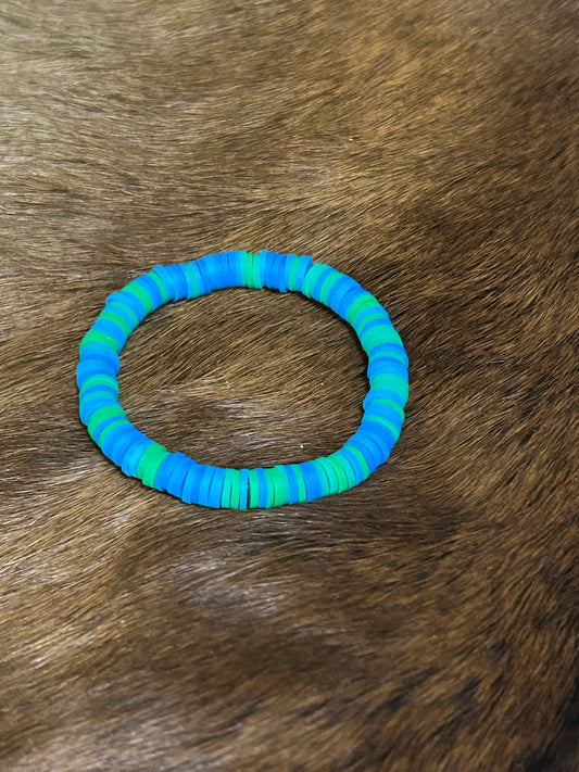 Wild Blue Yonder Clay Stretch Bracelet