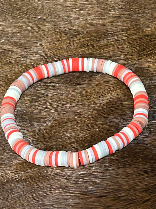 Summer Sunset Clay Stretch Bracelet