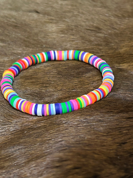 Party Confetti Clay Beads Stretch Bracelet