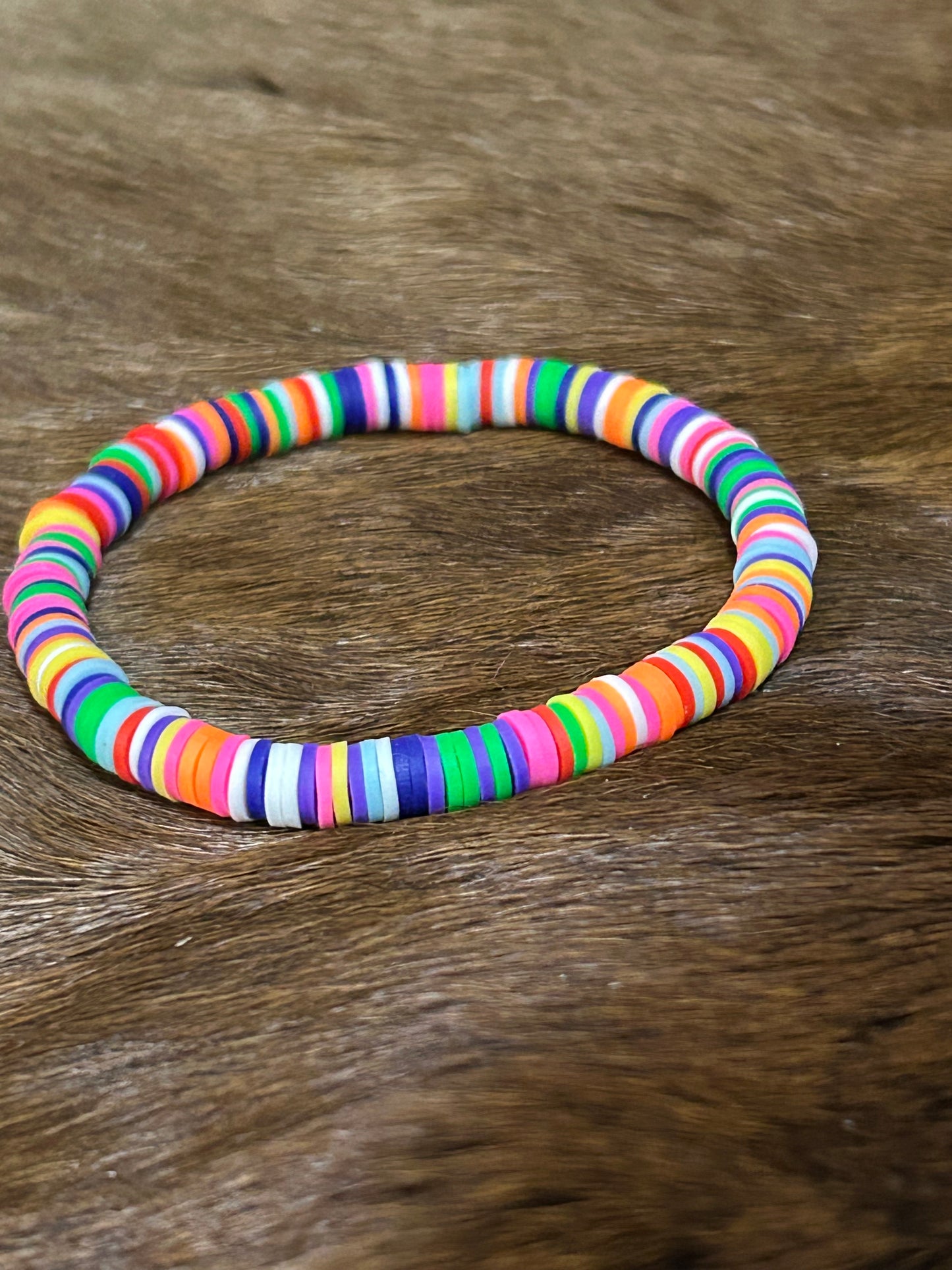 Party Confetti Clay Beads Stretch Bracelet