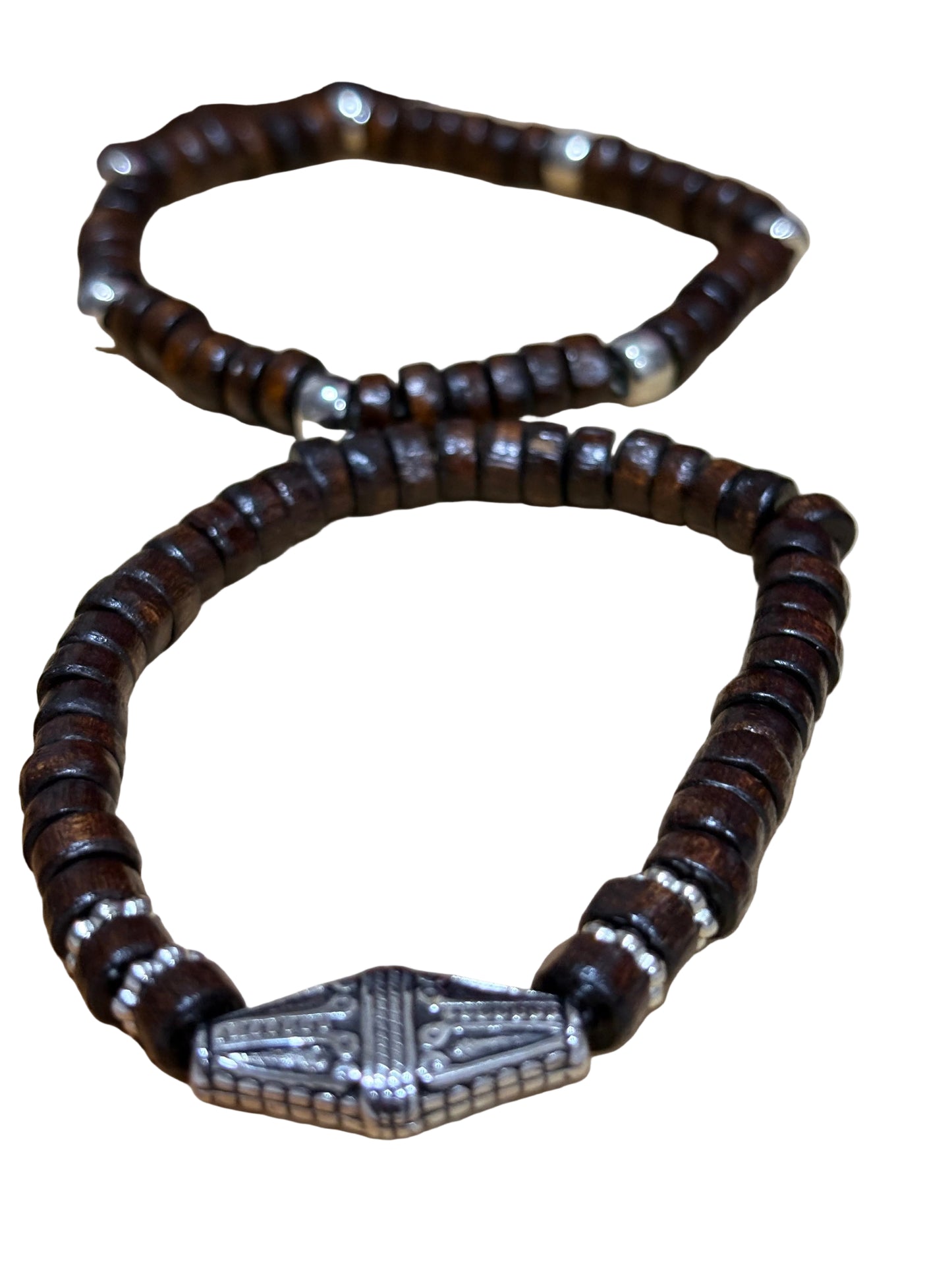 Two Piece Wooded Stretch Bracelet Unisex