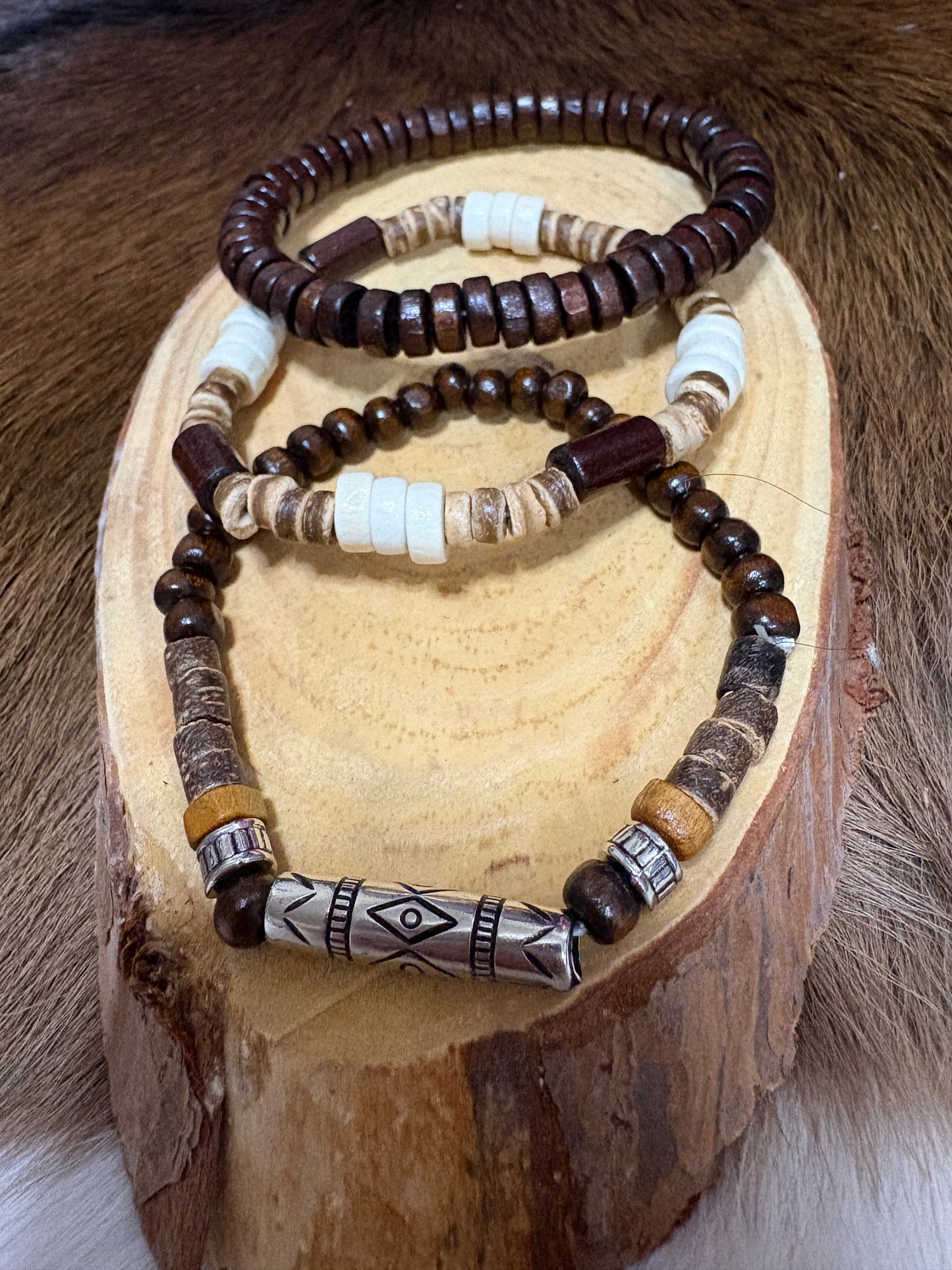 Bohemian Vintage Multi-Layered Bracelet Set Unisex Fashion Jewelry Wood Beads